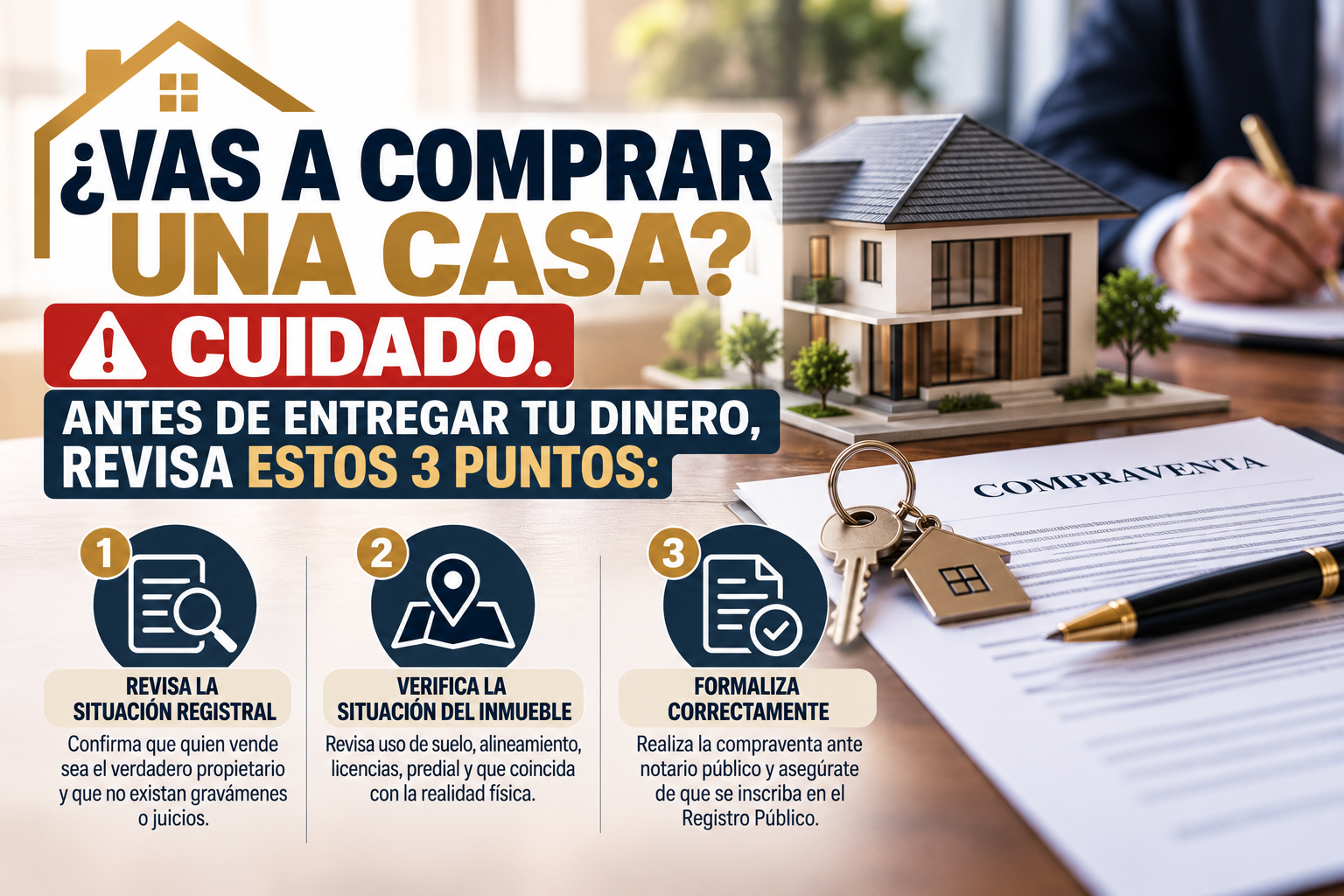 ¿Vas a comprar una casa? Cuidado: revisa estos 3 puntos antes de entregar tu dinero