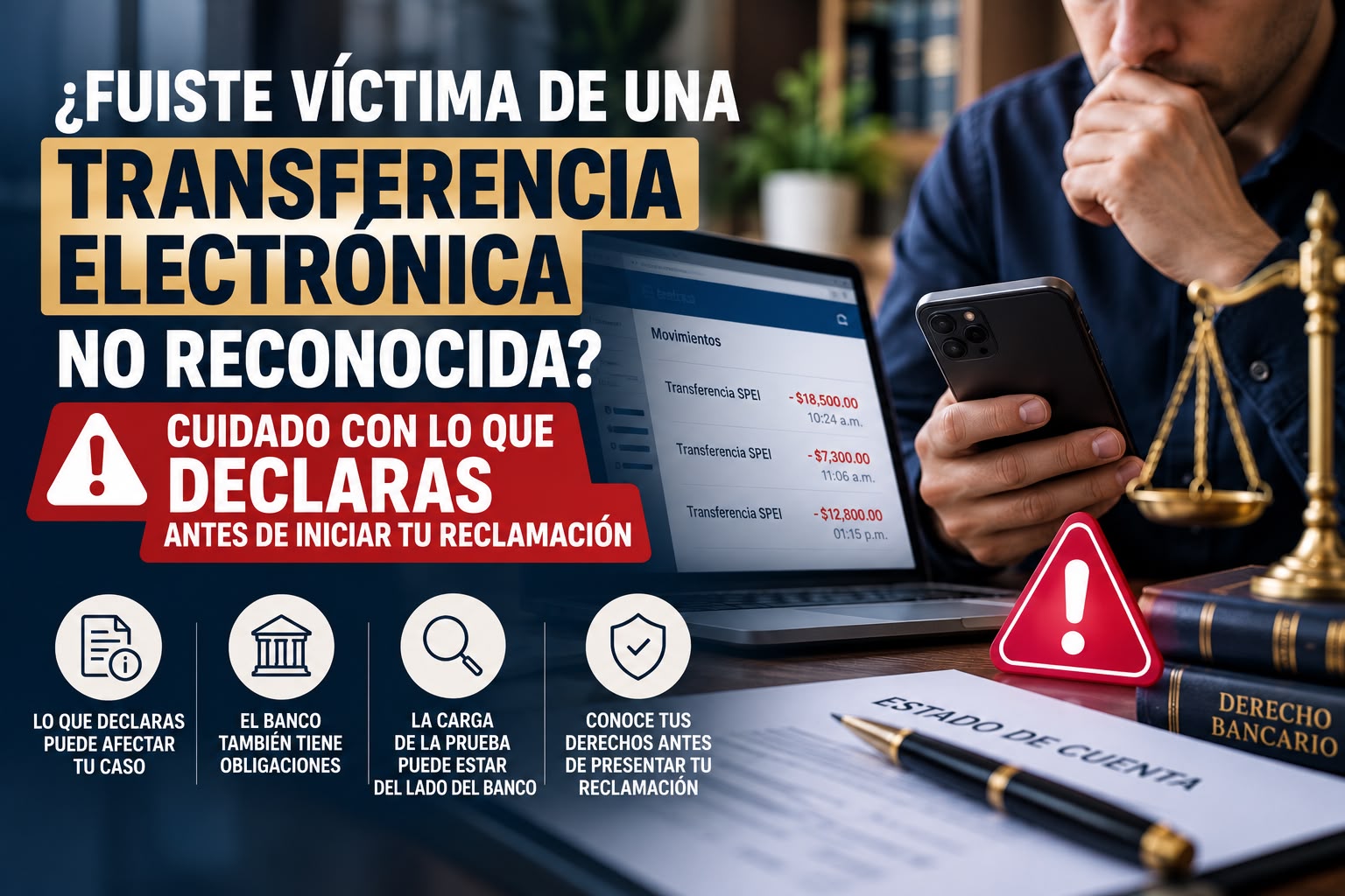 ¿Fuiste Víctima de una Transferencia Electrónica No Reconocida? Cuidado con lo que Declaras antes de iniciar tu Reclamación